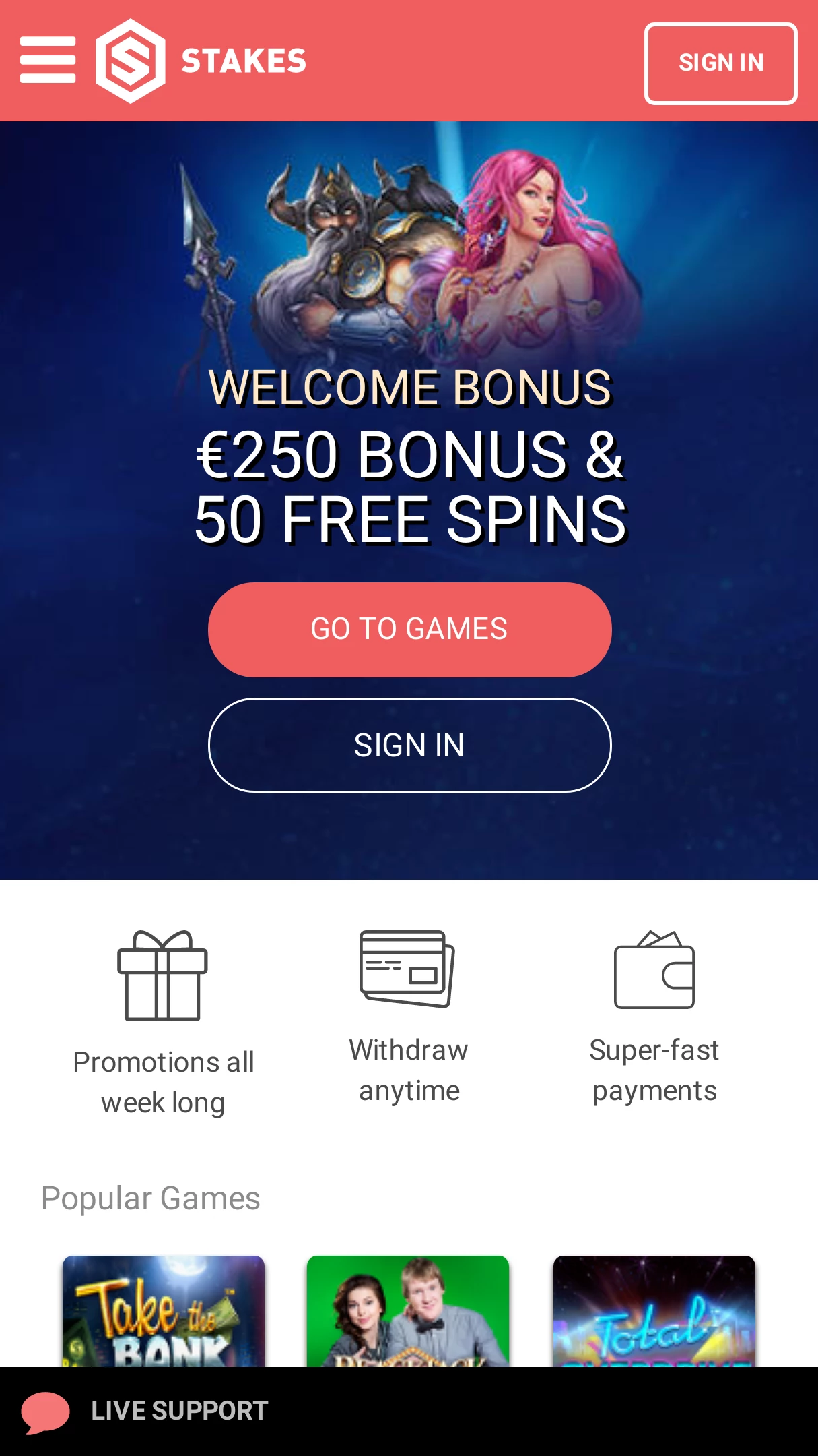 Stakes casino bonus code